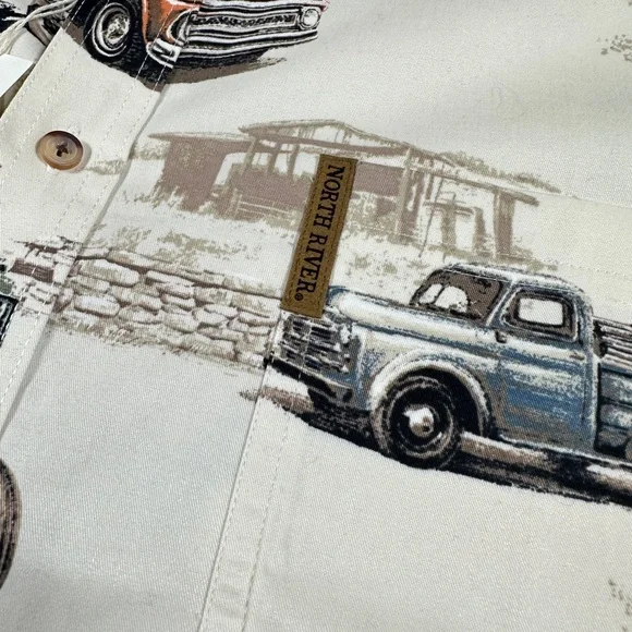 Men’s North River Outfitters Vintage Pickup Trucks And Tractors Shirt (Size XL) - Picture 3 of 8